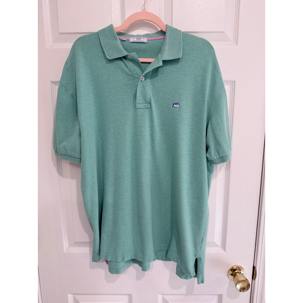 Southern Tide Mens Skipjack Polo Shirt Mint Green Heather Stretch XL